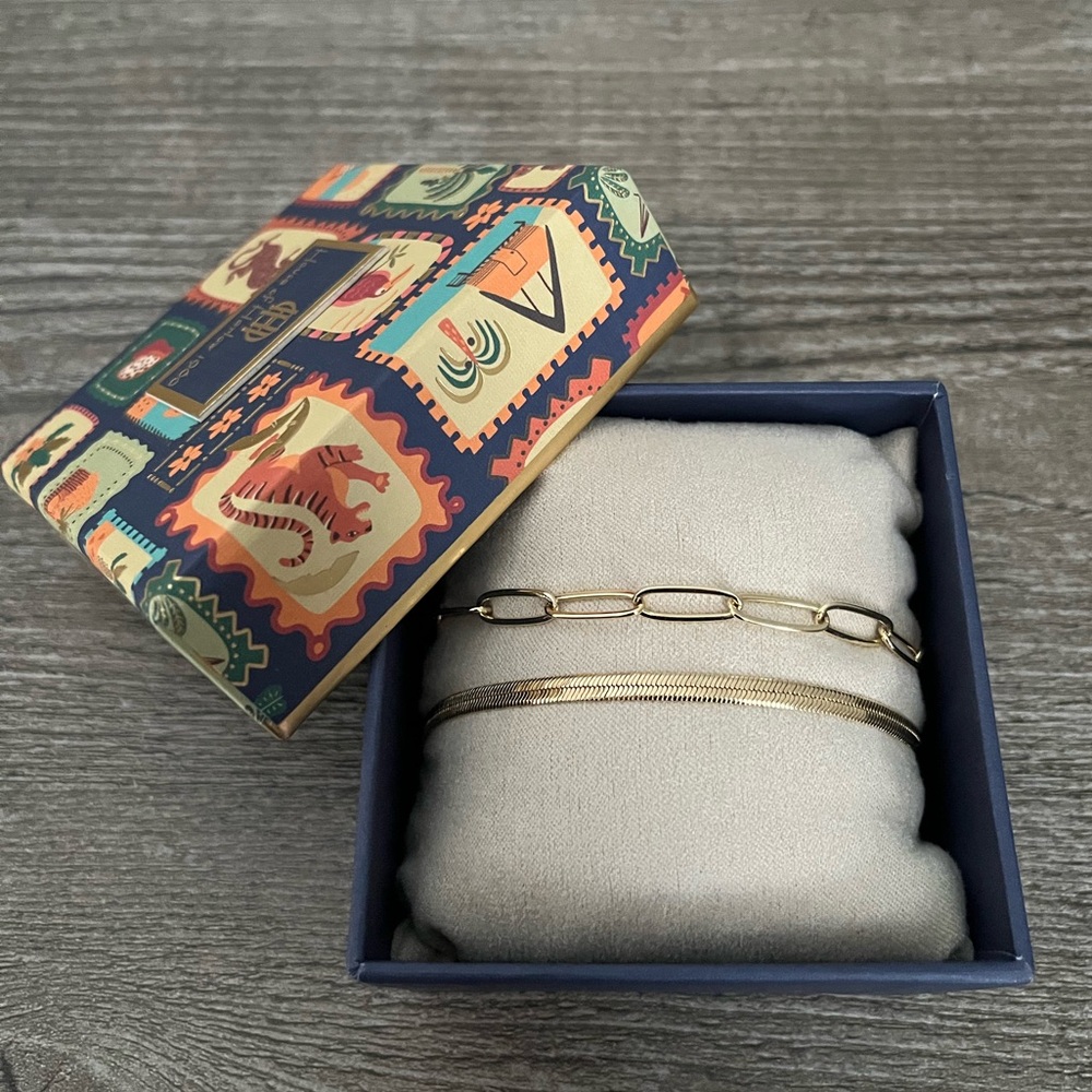 House of Harlow 14K gold plated set of 2 bracelets